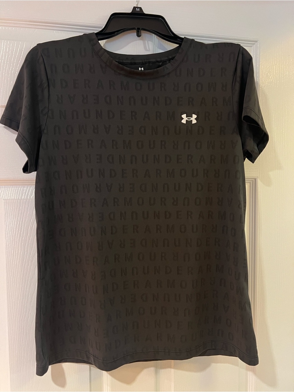 Under Armour Black Short Sleeve Logo Tee with Subtle Print